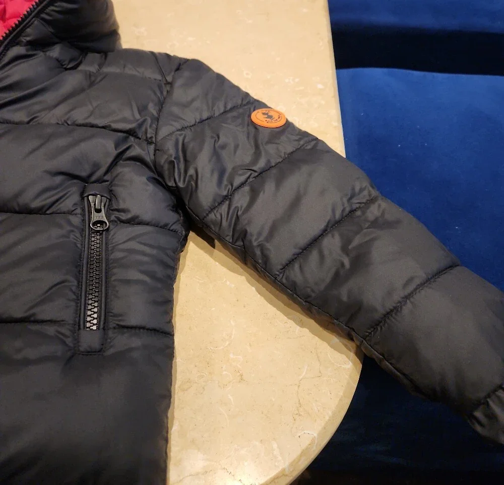 SAVE THE DUCK Kids Black Puffer Jacket with Pink Hood Lining
